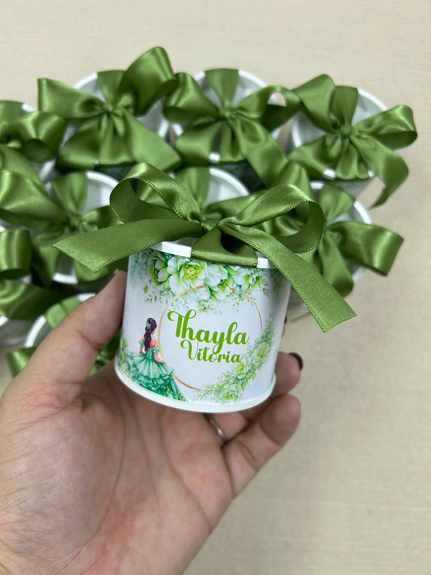 Tubo Lata Personalizada Princesa Verde