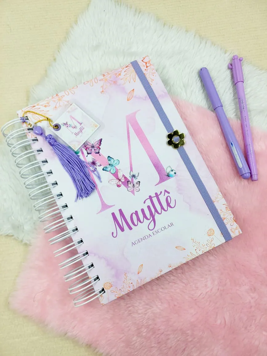 Agenda Escolar Anual Maternidade Floral Lilás A5