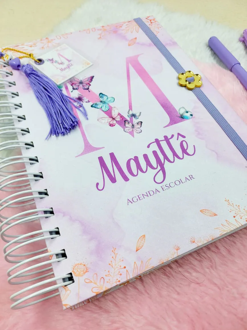 Agenda Escolar Anual Maternidade Floral Lilás A5  miniatura 2