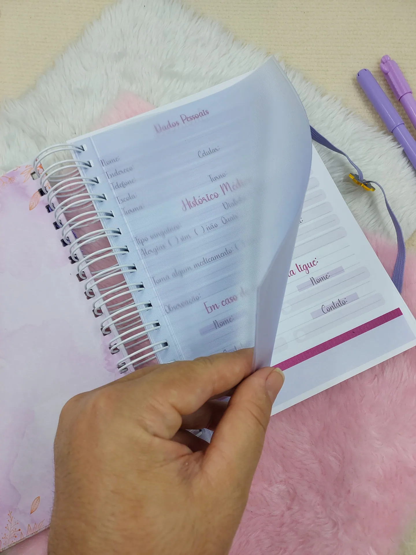 Agenda Escolar Anual Maternidade Floral Lilás A5  miniatura 3