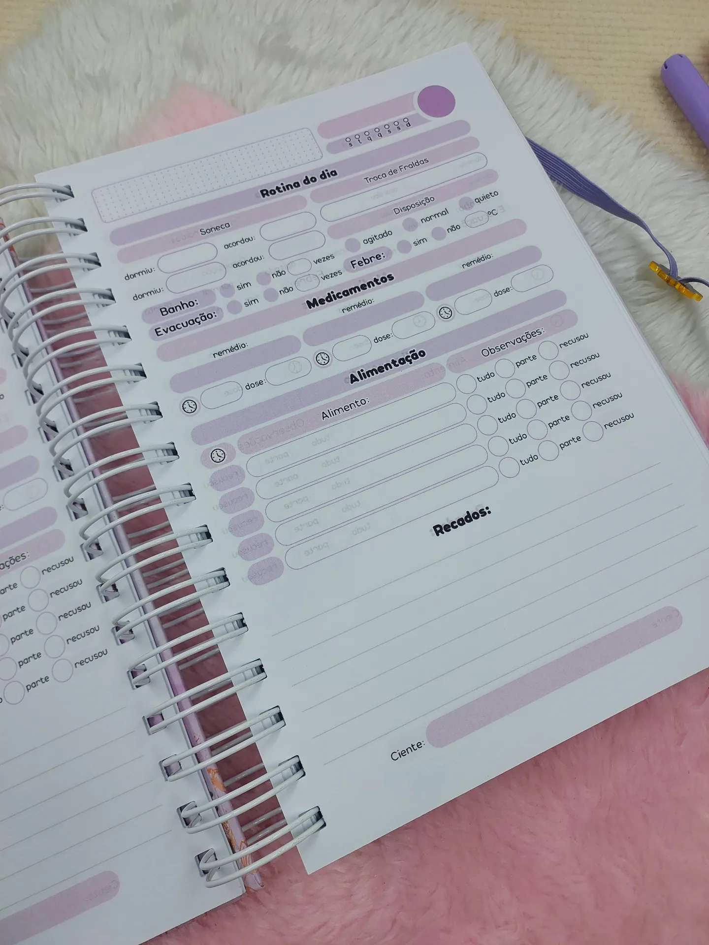 Agenda Escolar Anual Maternidade Floral Lilás A5  miniatura 4