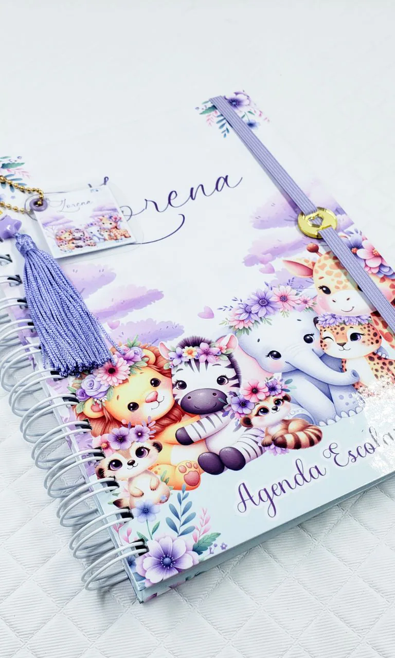 Agenda Escolar Anual Bichinhos Meninas A5 miniatura 2