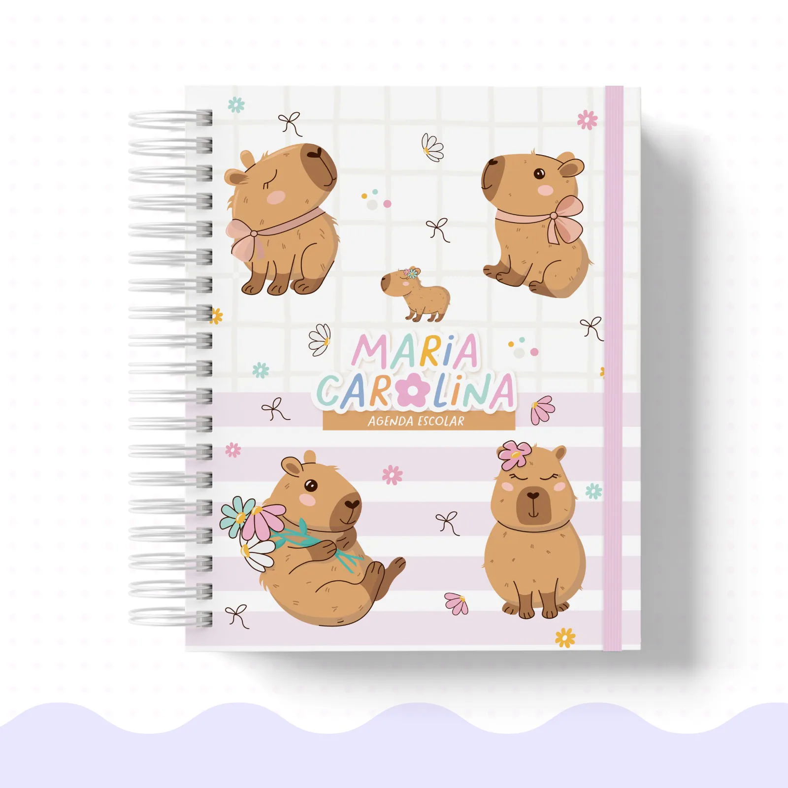 Agenda Escolar Anual Capivara Laço A5