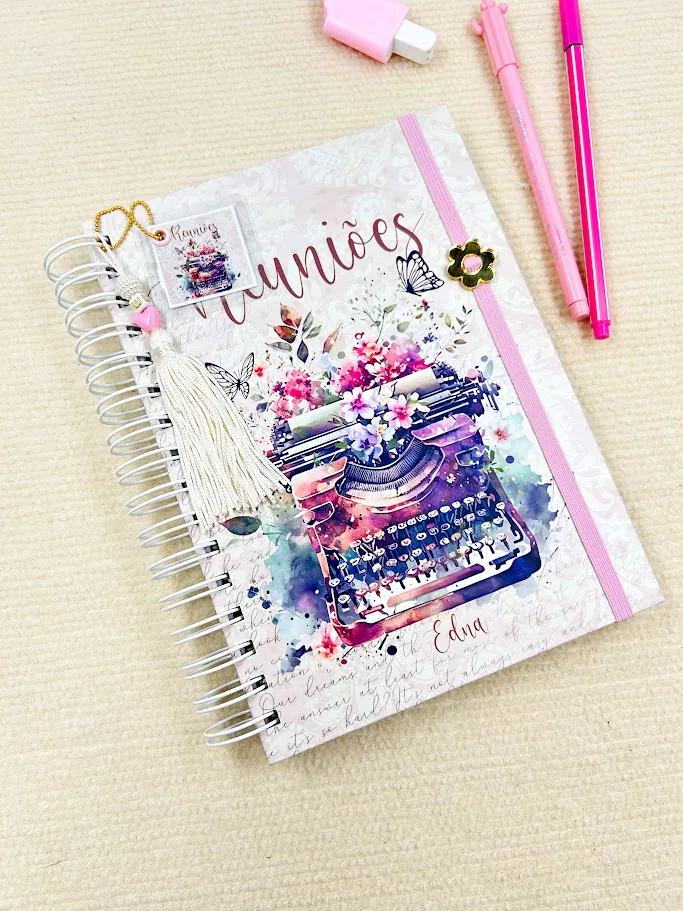 Caderno Pautado A5 Impressora Flores
