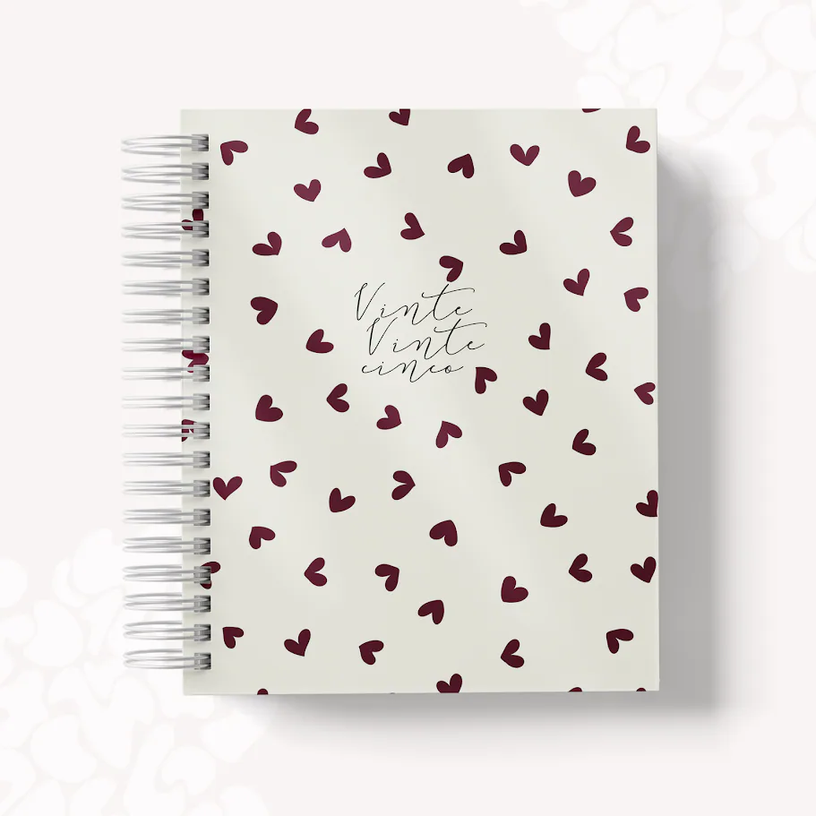 Caderno Pautado A5 Corações