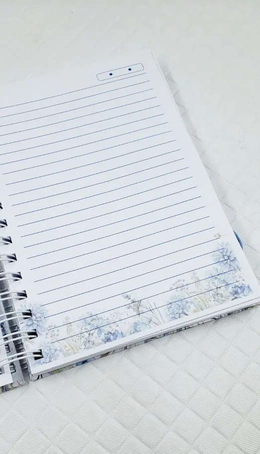 Caderno Pautado A5 Flor Azul miniatura 4